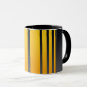 Elegante, moderne Senfgelbe Streifen, dunkelgrau Tasse (VorderseiteRechts)