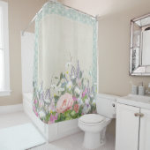 Elegante, moderne Shabby Country Chic Blumenzwiebe Duschvorhang (Beispiel)