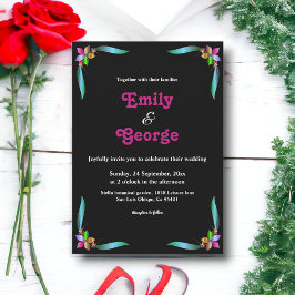 Elegante Moderne Shiny Imitate Hochzeit der Blumen Einladung