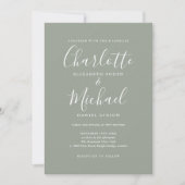 Elegante moderne Signature Script Hochzeit Einladung (Vorderseite)