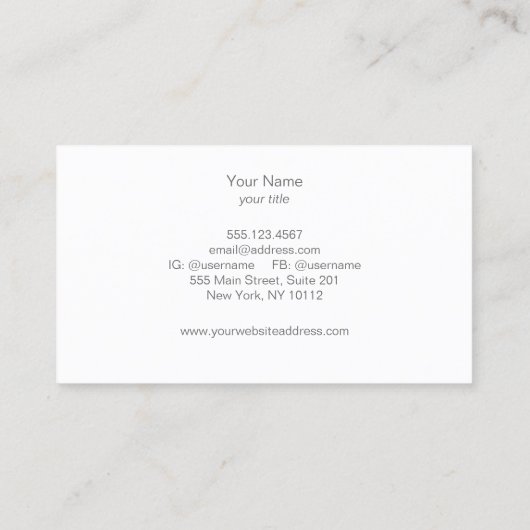 Elegante moderne Silberzirkel Visitenkarte (Rückseite)