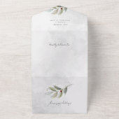 Elegante Moderne Silver Christmas Floral 2-Foto All In One Einladung (Außenbereich)