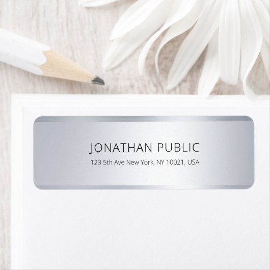 Elegante moderne Silver Custom Simple Rücksendeadr (Insitu)