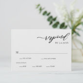 Elegante moderne Silver Gray Wedding RSVP Card Einladung (Stehend Vorderseite)