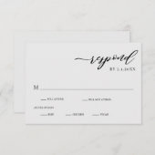 Elegante moderne Silver Gray Wedding RSVP Card Einladung (Vorne/Hinten)