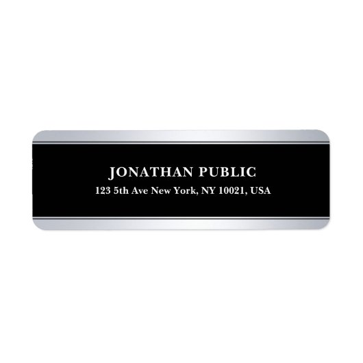 Elegante moderne Silver Template-Rücksendeadresse (Vorne)