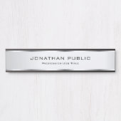Elegante moderne Silver Template Trendy Custom Türschild (Vorderseite )