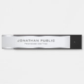 Elegante moderne Silver Template Trendy Custom Türschild (Vorderseite )