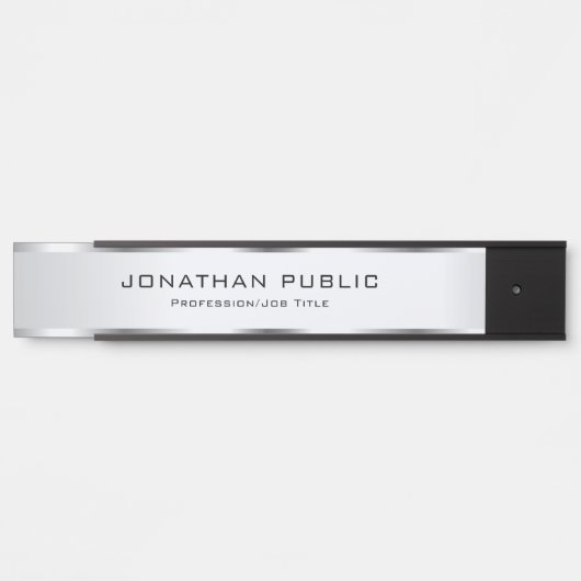 Elegante moderne Silver Template Trendy Custom Türschild (Vorderseite )