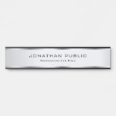 Elegante moderne Silver Template Trendy Custom Türschild (Vorderseite )
