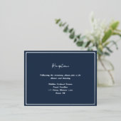 Elegante, moderne Silver Wedding Reception Card Folie Einladungspostkarte (Stehend vorne)