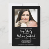 Elegante Moderne Skript-Foto-Graduierungspartei Einladung (Rückseite)