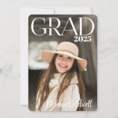 Elegante Moderne Skript-Foto-Graduierungspartei Einladung (Vorderseite)