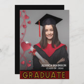 Elegante Moderne Skript-Foto-Graduierungspartei Einladung (Vorne/Hinten)