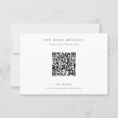 Elegante moderne Skript-Foto-QR-Code-Hochzeit Einladung (Rückseite)