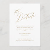 Elegante, moderne Skripte minimalistische Hochzeit Begleitkarte (Vorderseite)