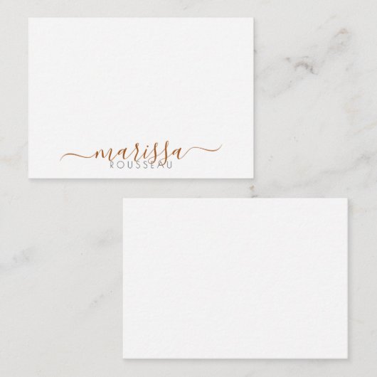 Elegante Moderne Skripte Name Terracotta Monogram Mitteilungskarte (Vorne/Hinten)