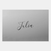 Elegante moderne Skripterstellung für bearbeitbare Geschenkpapier Set (Vorderseite)