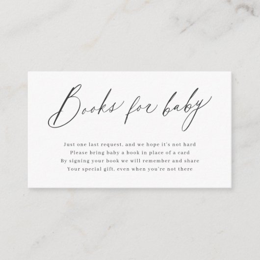 Elegante, moderne Skriptminimalistische Buchanfrag Begleitkarte (Vorderseite)