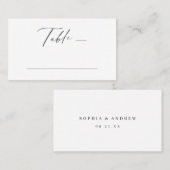 Elegante, moderne skriptminimalistische Hochzeit Platzkarte (Vorne/Hinten)