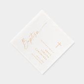 Elegante moderne Skripttaufe Servietten Mit Folie (Rechts)