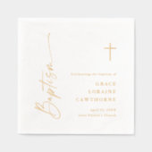 Elegante moderne Skripttaufe Servietten Mit Folie (Vorderseite)