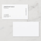 Elegante Moderne Sleek Beruflich Weiß Cool Schlich Visitenkarte (Vorne/Hinten)