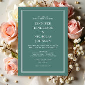 Elegante Moderne Smaragdgrüne Hochzeit Einladung