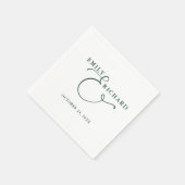 Elegante Moderne Smaragdgrüne Hochzeit Serviette (Ecke)