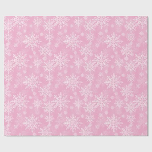 Elegante Moderne Snowflake Muster Rosa Weihnachten Geschenkpapier (Flach)