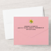 Elegante moderne Sonnenblumen - Einladung zur Hoch (Rückseite)