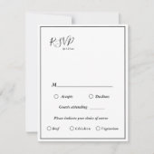 Elegante moderne Speisekarte mit RSVP-Karte Einladung (Vorderseite)
