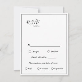Elegante moderne Speisekarte mit RSVP-Karte Einladung