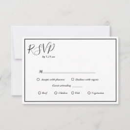 Elegante moderne Speisekarte - RSVP-Karte Hochzeit RSVP Karte