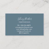 elegante, moderne staubblaue Blüte Visitenkarte (Rückseite)