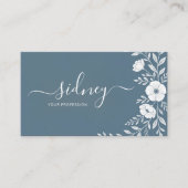 elegante, moderne staubblaue Blüte Visitenkarte (Vorderseite)