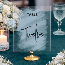 Elegante moderne staubblaue Hochzeitsfeier-Tischnu