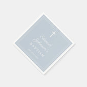 Elegante moderne staubblaue Taufe Serviette (Ecke)