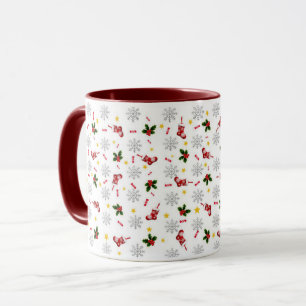 Elegante moderne Stechpalmenblätter süße Weihnacht Tasse