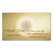 Elegante Moderne stilvolle Gold Lotus Blume Magnetische Visitenkarte (Vorderseite)