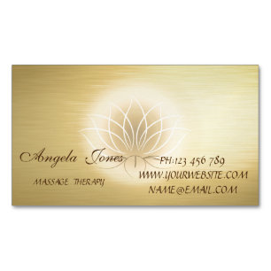 Elegante Moderne Stilvolle Goldene Lotusblume Magnetische Visitenkarte