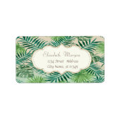 Elegante moderne, stilvolle und tropische Palm-Blä Adressaufkleber (Vorne)