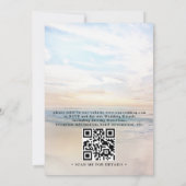 Elegante moderne Strandhochzeit mit QR-Code bei So Einladung (Rückseite)