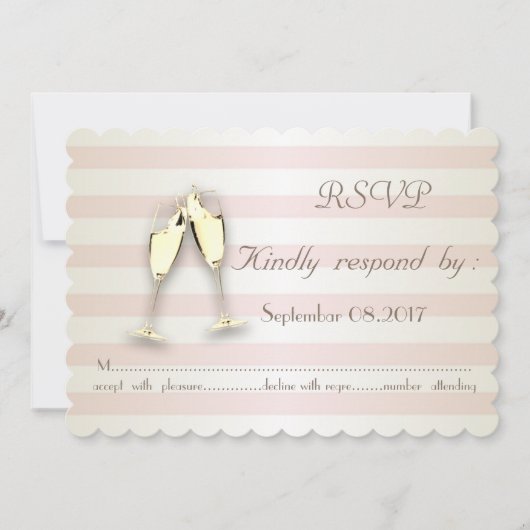 Elegante, moderne Streifen, Glas-Hochzeitskarte Einladung (Vorderseite)