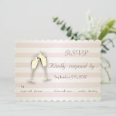 Elegante, moderne Streifen, Glas-Hochzeitskarte Einladung (Stehend Vorderseite)