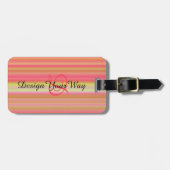 elegante moderne Streifen moderne mit Monogramm Gepäckanhänger (Vorderseite horizontal)