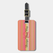 elegante moderne Streifen moderne mit Monogramm Gepäckanhänger (Vorderseite vertikal)