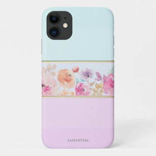 Elegante moderne Streifen, Ombre, Blumen - Persona Case-Mate iPhone Hülle