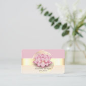 Elegante Moderne Stripe Lotus Rosa Gold Visitenkarte (Stehend Vorderseite)