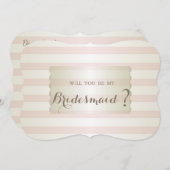 Elegante moderne Striped Bridesmaid Card Einladung (Vorne/Hinten)